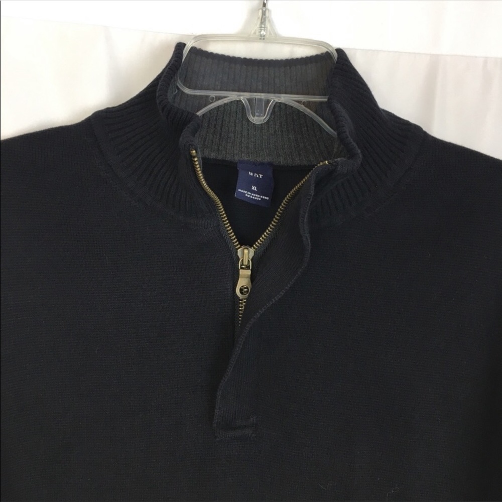 Gap Half Zip Mock Neck Pullover Sweater-Black-Xl - image 5